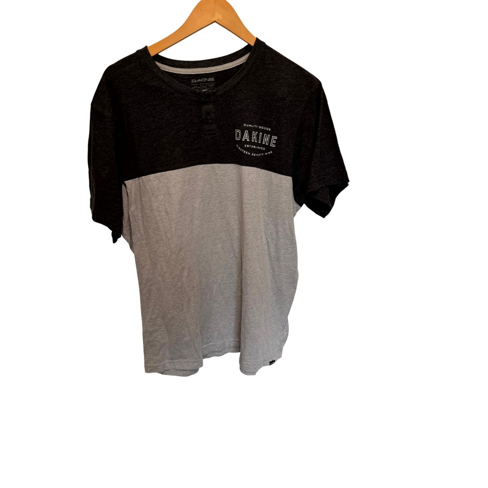Dakine‎ Men's Colorblock Henley T Shirt Charcoal Gray Heather Gray XL